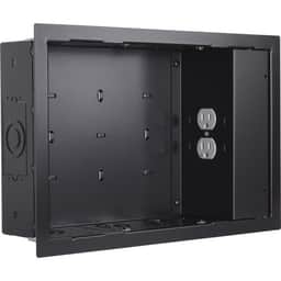 Chief PAC525FBP2 In-Wall Storage Box with 2-Receptacle Filter and Surge Protection Black