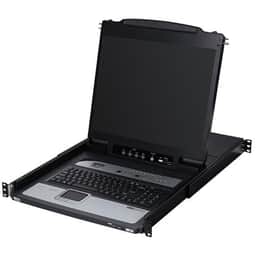 Rack Console KVM Switch 8-Port 19″ LCD PS2/USB Cables TAA GSA