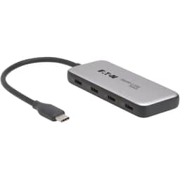 4-Port USB-C Hub, USB 3.2 Gen 2 (10 Gbps), 4x USB-C Ports, 100W PD Charging- Gray