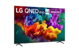 85-Inch LG QNED evo AI Mini LED 4K TV 85QNED84BUA with vibrant color display - Side Angle