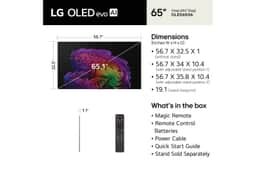65-Inch LG OLED evo AI 4K OLED TV OLED65G6WUA dimensions and whats in the box including Magic Remote and accessories