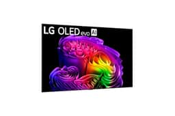 83-inch LG OLED83G6WUA 4K OLED evo AI display with colorful abstract art Front View