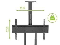 Kanto MTM86PL Height-Adjustable Rolling TV Cart for 55-86" Displays, UL Listed