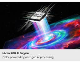 Samsung 55" Micro RGB R85H 4K Smart TV (2026) MRN55R85HAFXZA – A visualization of the next gen AI processing using the Micro RGB AI Engine in the Micro RGB R85H