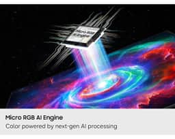 Samsung 65" Micro RGB R85H 4K Smart TV (2026) MRN65R85HAFXZA – A visualization of the next gen AI processing using the Micro RGB AI Engine in the Micro RGB R85H