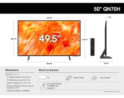 Samsung 50" Neo QLED QN70H 4K Smart TV (2026) QN50QN70HAFXZA – Samsung Neo QLED 4K Smart TV QN70H measurements
