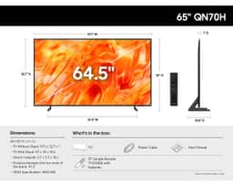 Samsung 65" Neo QLED QN70H 4K Smart TV (2026) QN65QN70HAFXZA – Samsung Neo QLED 4K Smart TV QN70H measurements