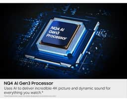 Samsung 77" OLED S95H 4K Smart TV (2026) QN77S95HAFXZA – A close-up shot of a NQ4 AI Gen3 Processor on the mother board of a Samsung OLED S95H TV