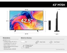 Samsung 43" Mini LED M70H 4K Smart TV (2026) UN43M70HAFXZA – Titanium Black