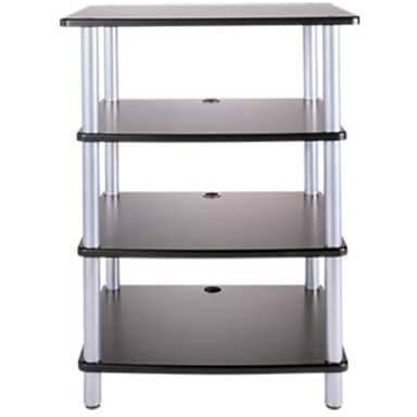 Accurate Series 4-Shelf Audio Component Stand, 33" height, Black &amp; Silver