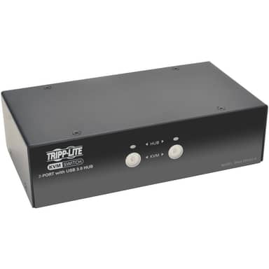 2-port DisplayPort KVM Switch w Audio, Cables &amp; USB 3.0 Hub