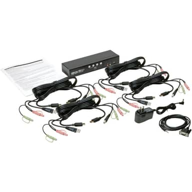 Tripp Lite by Eaton B004-HUA4-K 4-Port HDMI/USB KVM Switch with Audio and Peripheral Sharing, 1080p
