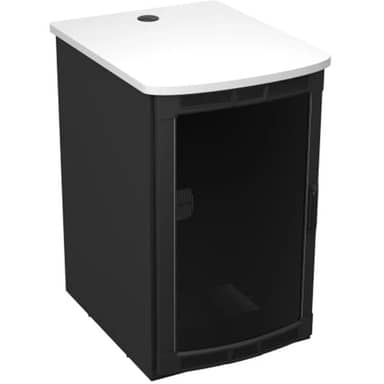 Middle Atlantic BGR-19SA27MDK-D8 BGR Series Rack, 19 Spaces, 27" Deep, Plexiglass Door and White Top