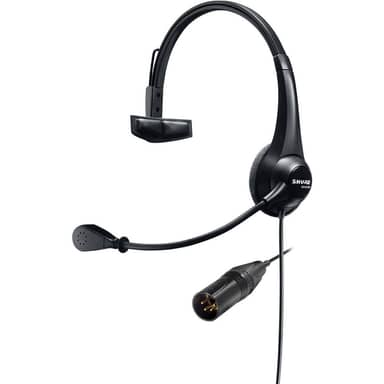 Lightweight Single-Sided Broadcast Headset with Neutrik 4-Pin XLR cable