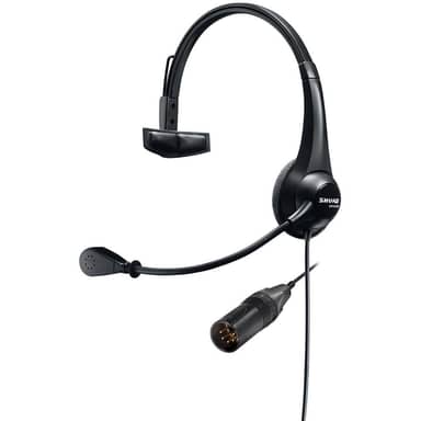 Lightweight Single-Sided Broadcast Headset with Neutrik 5-Pin XLR cable