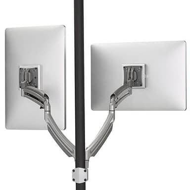 Chief Kontour K1P220S Dual Display Pole Mount with Dual 2-Link Arms, Silver