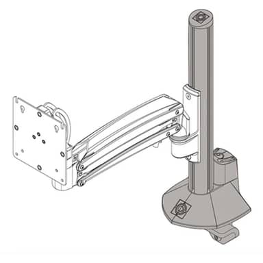 KXC K1C K2C CLMN DESK CLAMP BASE, SLV