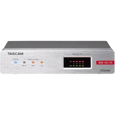 TASCAM MM-4D/IN-X 4-Channel Mic/Line Input Dante Converter with Built-In DSP Mixer