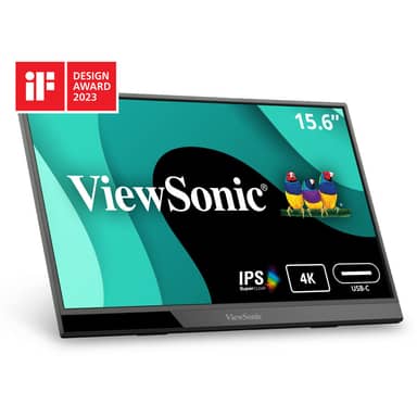 ViewSonic VX1655-4K 15.6" 3840 X 2160p UHD Portable Monitor with 60W USB C and Mini HDMI