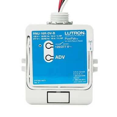 Lutron PowPak Relay Module with Softswitch | 16A Wireless Lighting Control Receiver (RMJ-16R-DV-B)